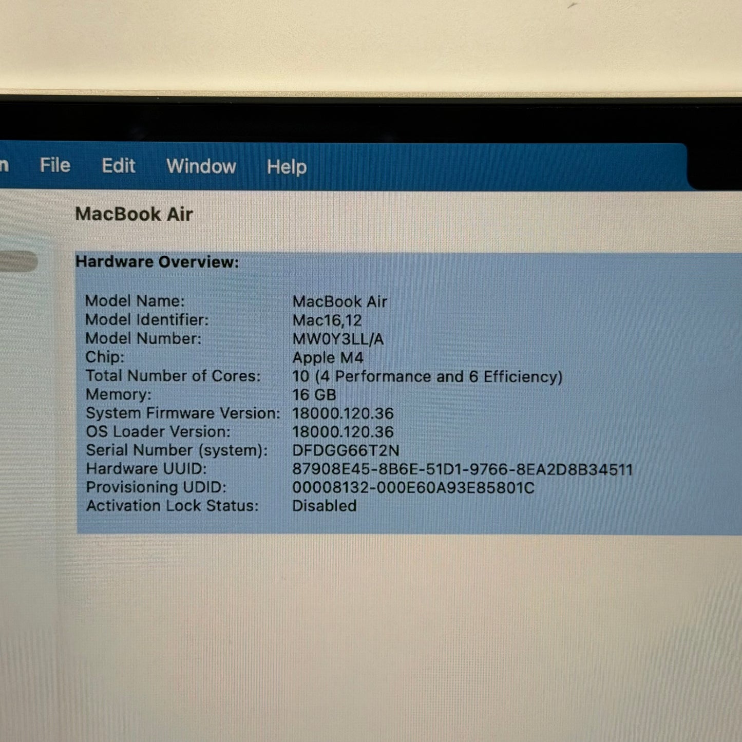 2025 Apple MacBook Air 13" M4 8C GPU 4.5GHz 16GB RAM 256GB SSD A3240