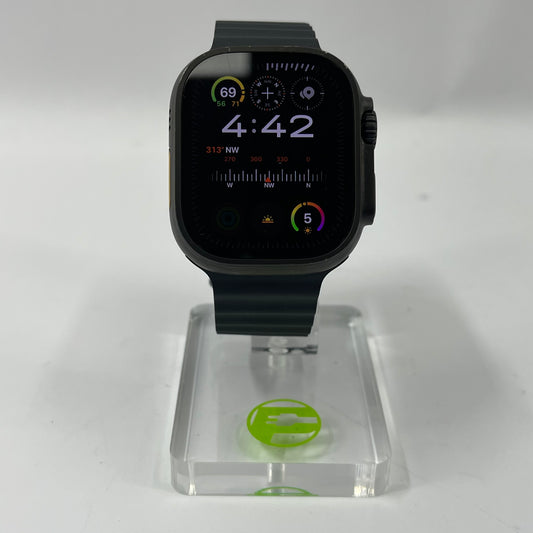 Unlocked Apple Watch Ultra 2 49MM Black Titanium Black Ocean Band  MX4P3LW/A