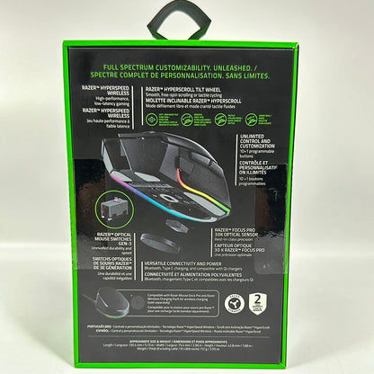 New Razer Basilisk V3 Pro Customizable Wireless Gaming Mouse Black RZ01-0462