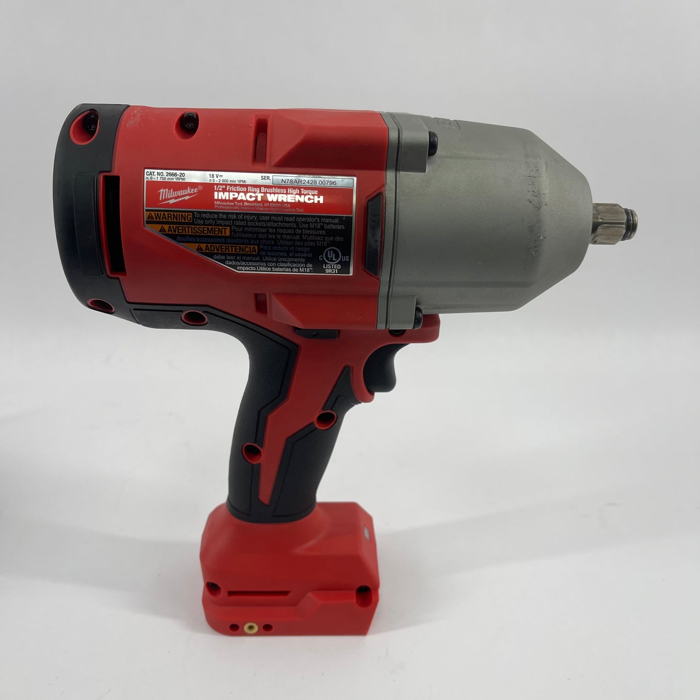 Milwaukee 2666-20 M18 18V 1/2" High Torque Impact Wrench Tool Only