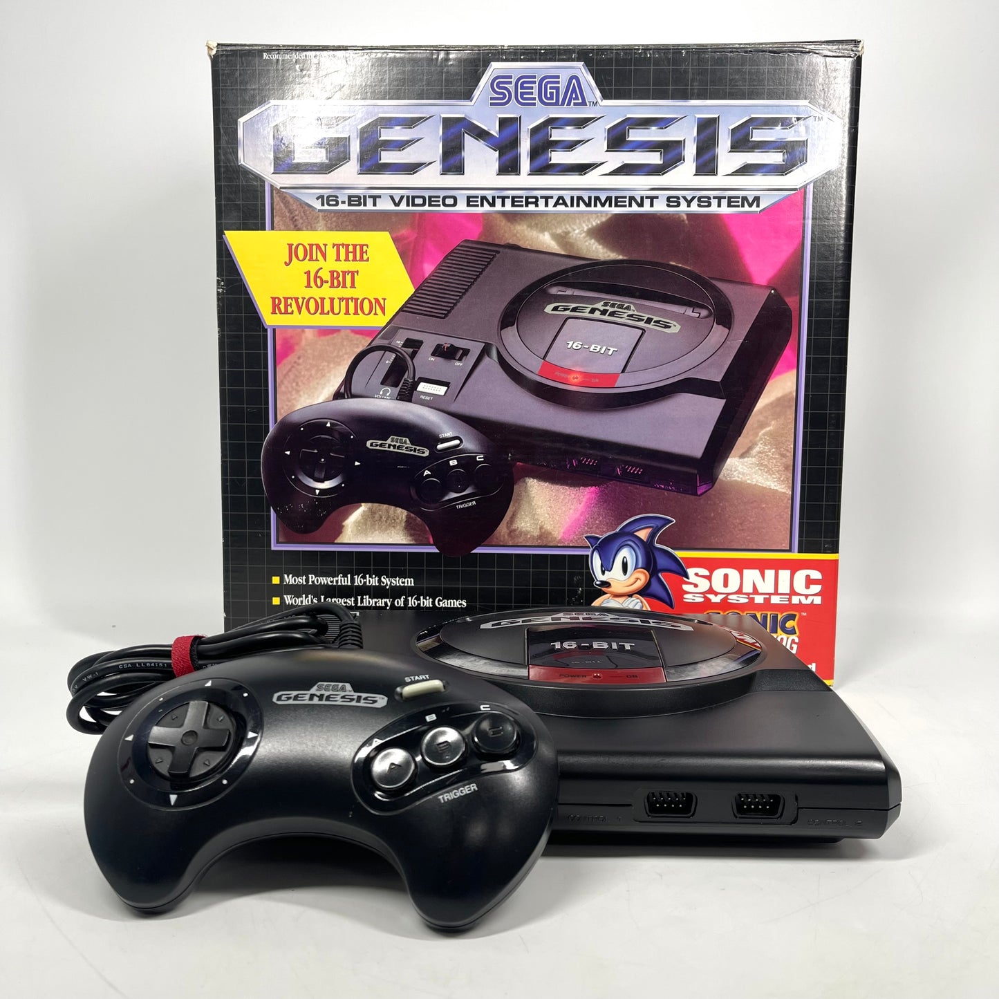 Sega Genesis 16-Bit Video Game Console Black 1601 Original Model