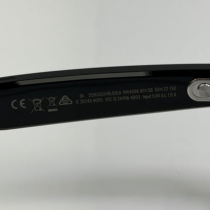 Ray-Ban Meta Wayfarer Gen 1 Shiny Black Standard RW4006 601/SB AI Smart Glasses