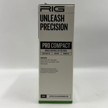 New RIG Pro Compact Wired Controller Black 50-1147-01 Wired Controller For Xbox