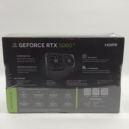 New MSI GeForce RTX 5060 Ti SHADOW 2X OC 8GB GDDR7 Graphics Card 602-V536-023