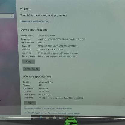 Microsoft Surface Pro 5 1796 12.3" i5-7300U 4GB RAM 128GB SSD Tablet Only Read