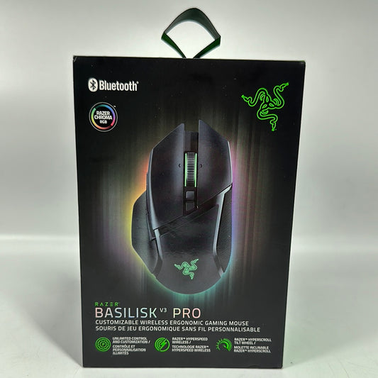 New Razer Basilisk V3 Pro Customizable Wireless Gaming Mouse Black RZ01-0462