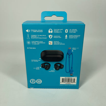 New JLab Flex Open Wireless Earbuds Black EBFLEXRBLK124