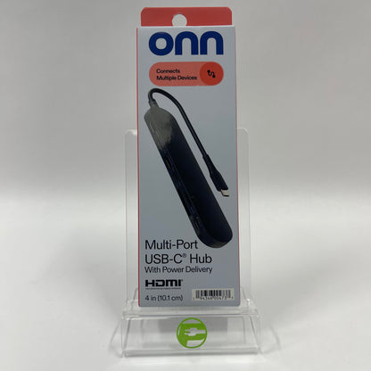 New Onn Multi-Port USB-C Hub with Power Delivery 100162719