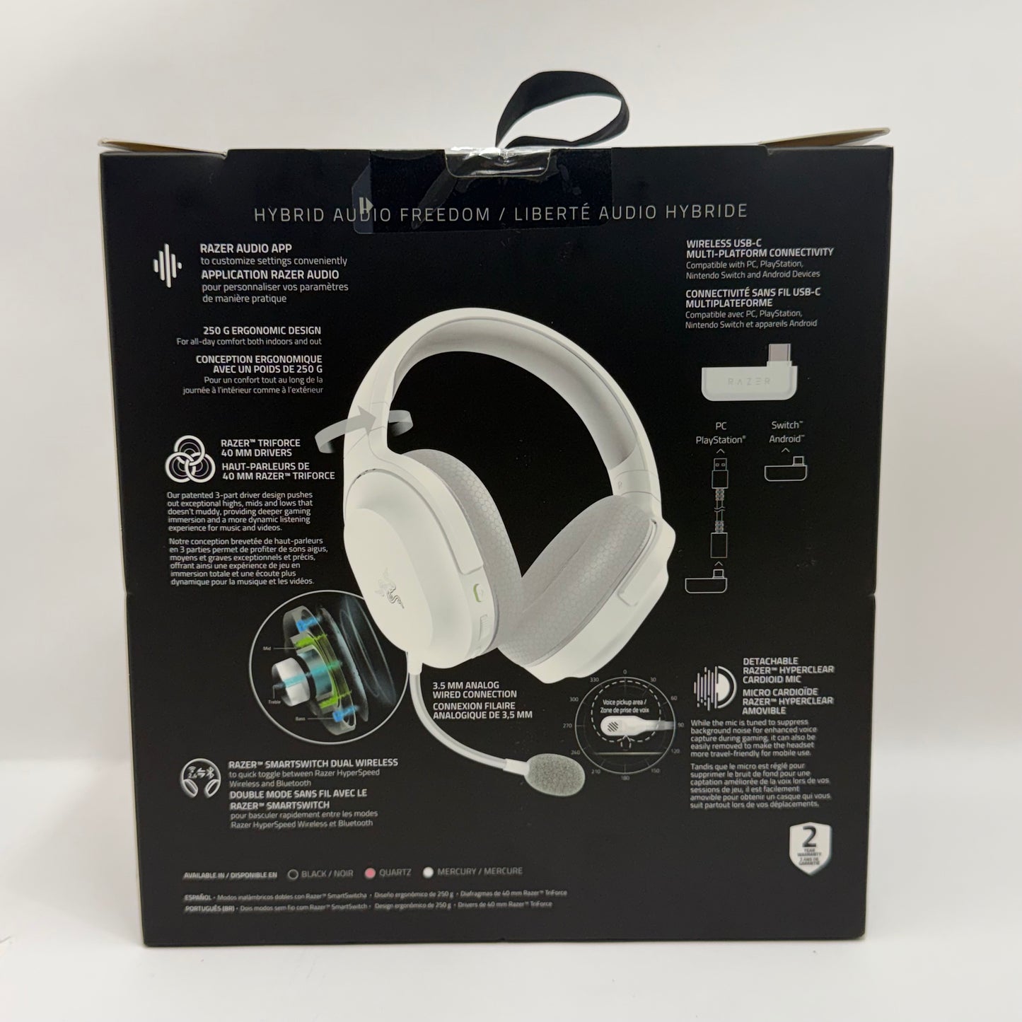 New Razer Barracuda X Mercury White RZ04-0443 Wireless Headset Multi-Platform