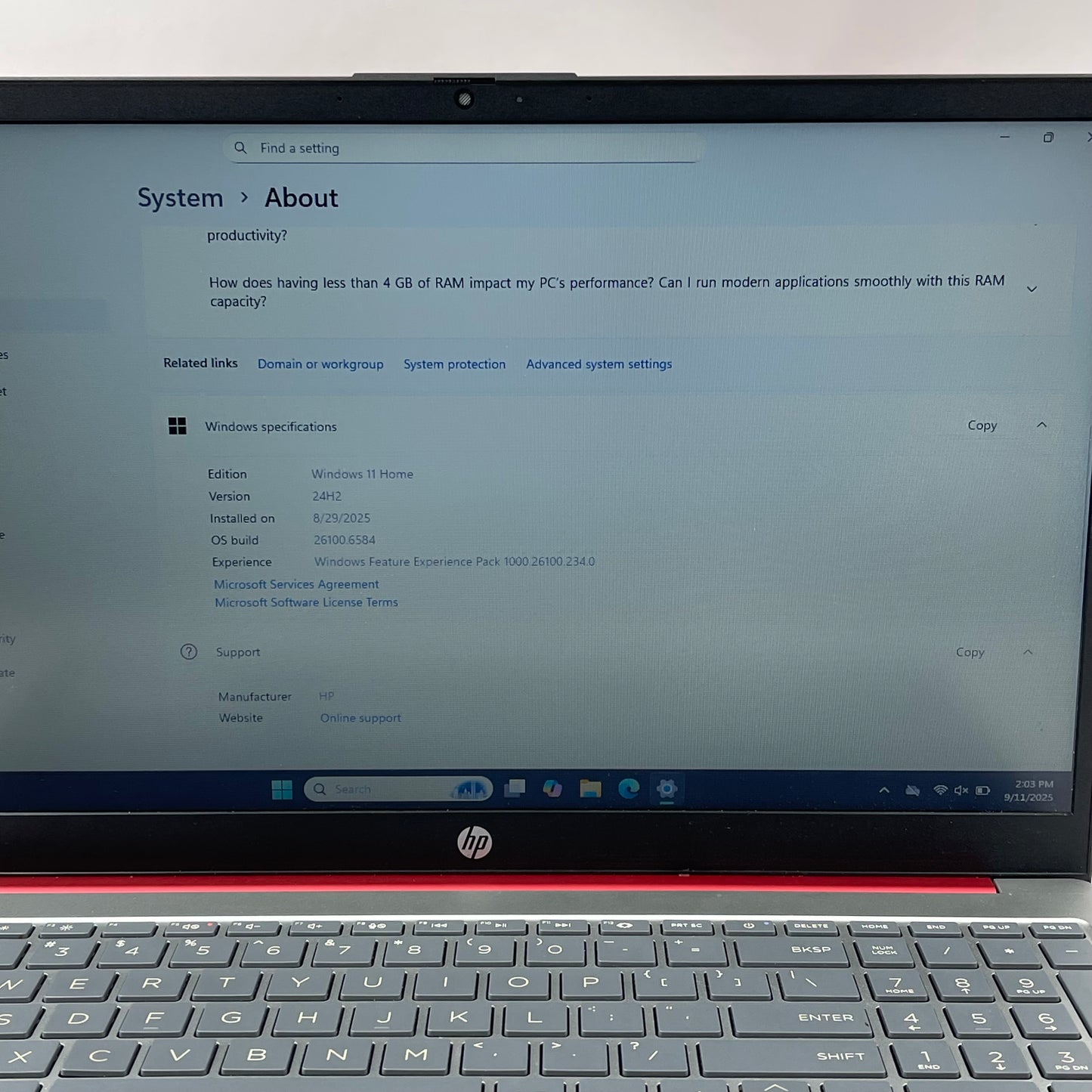 HP Laptop 15-FD0083WM 15.6" N200 1.0GHz 4GB RAM 128GB SSD