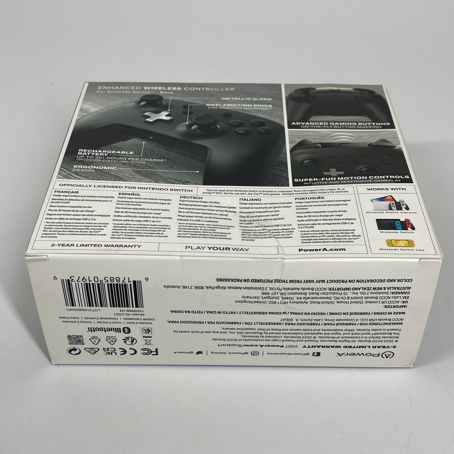 New PowerA Nintendo Enhanced Wireless Controller Black WLC001