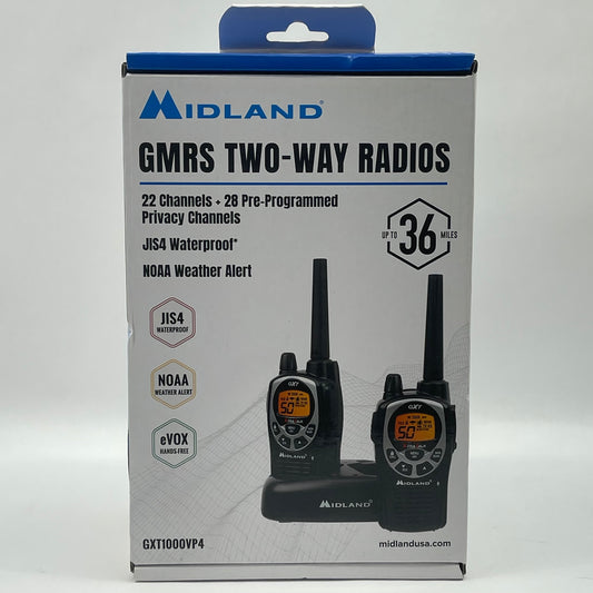 New Midland GMRS Two-Way Radios Walkie Talkie GXT1000VP4