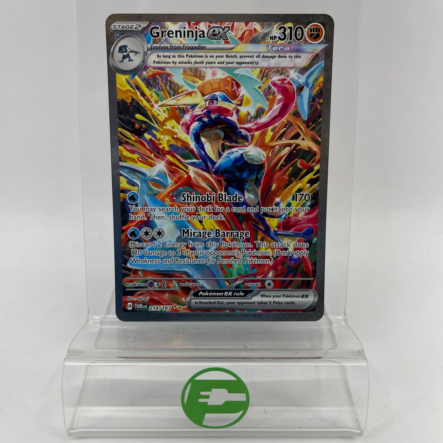 Pokémon TCG Greninja EX #214 Twilight Masquerade Trading Card 214/167
