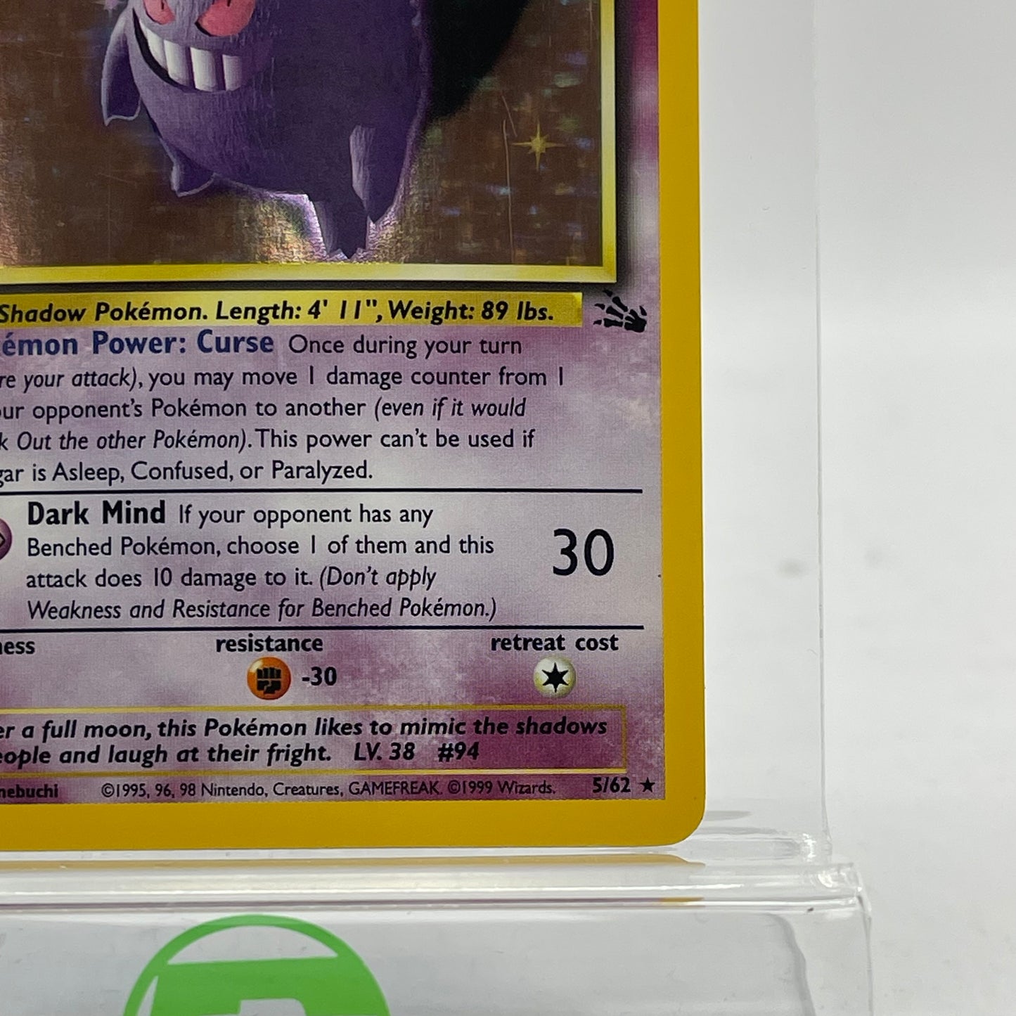 Pokémon TCG Gengar #5 Fossil Trading Card 5/62