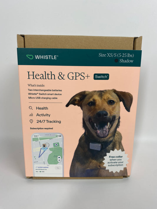 New Whistle Health & GPS+ Switch Dog Collar XS/X 5-25 LBS. Shadow Black