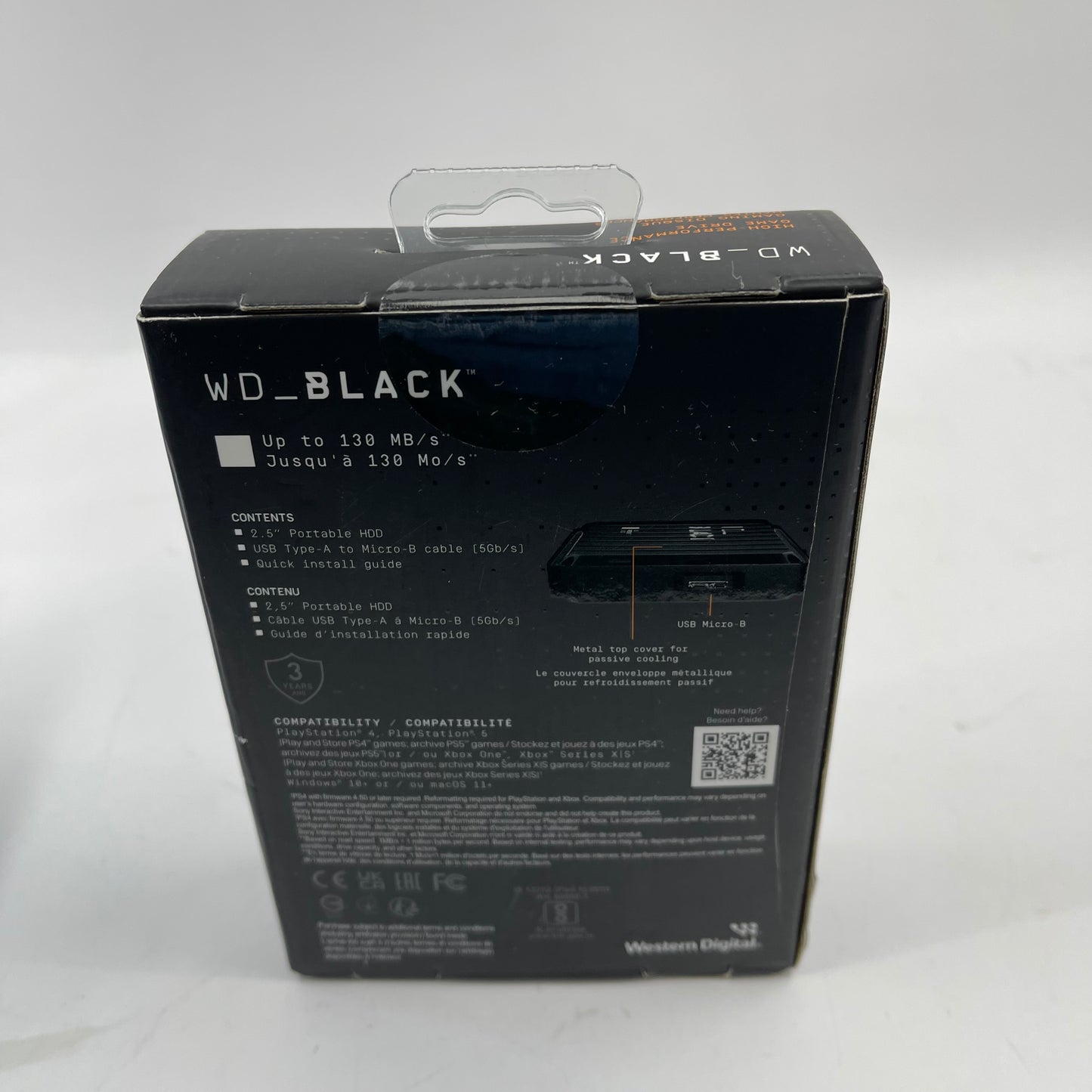 New Western Digital WD_Black P10 5TB 2.5" Micro USB-B to USB-A HDD