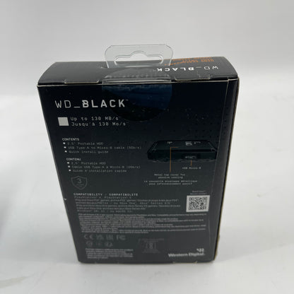 New Western Digital WD_Black P10 5TB 2.5" Micro USB-B to USB-A HDD