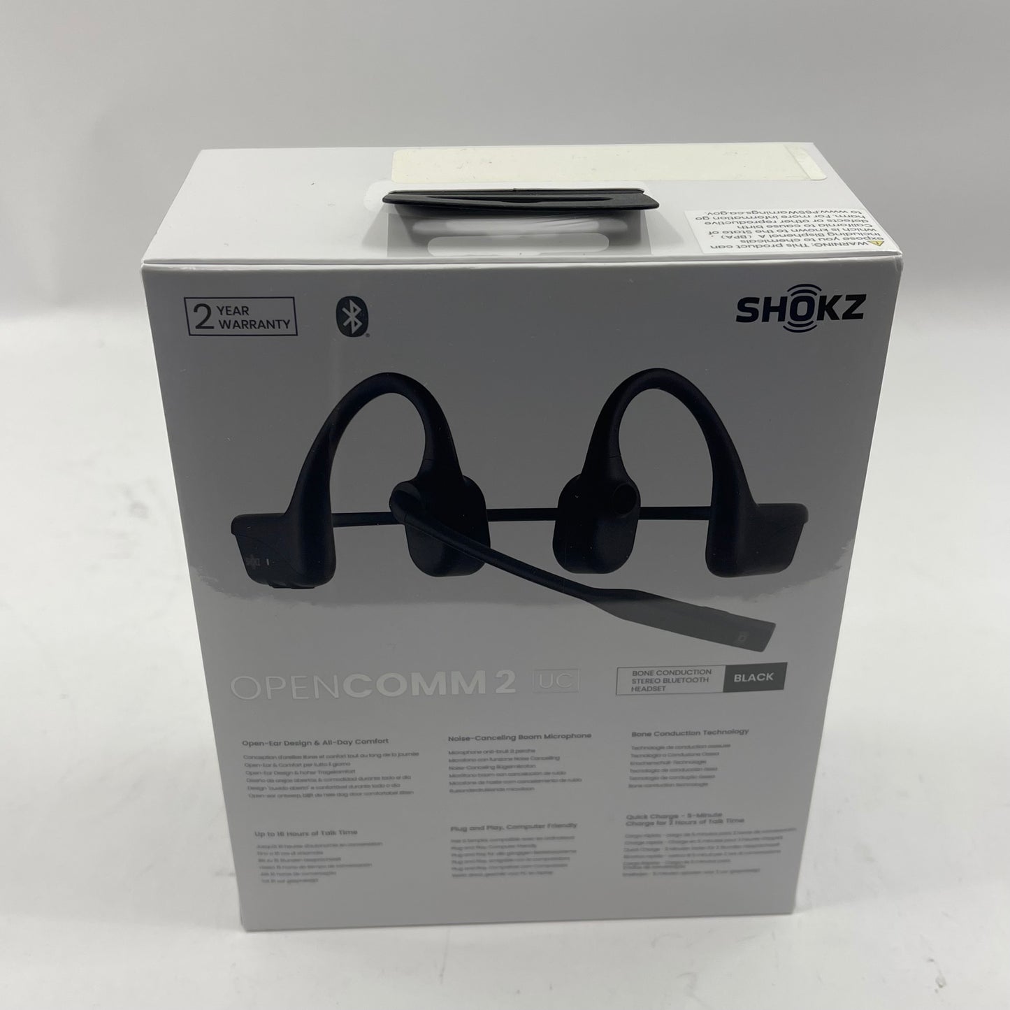 New Shokz OpenComm 2 UC USB-C Bluetooth Bone Conduction Headset Black