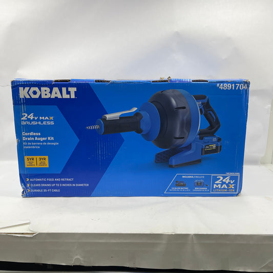 New Kobalt 4891704 24V MAX Cordless Drain Augur Kit