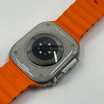 Unlocked Apple Watch Ultra 2 49MM Natural Titanium Orange Ocean Band MREH3LL/A