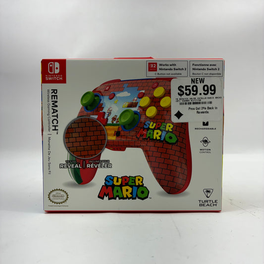 New Turtle Beach Rematch Mario Bricks Wireless Gaming Controller TBC-8301-65