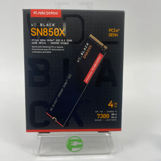New Western Digital WD_Black SN850X 4TB 2280mm M.2 NVMe Gen 4.0 x 4 SSD