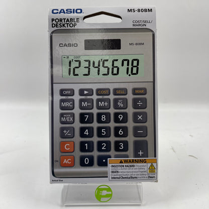 New Casio Portable Desktop Calculator MS-80BM
