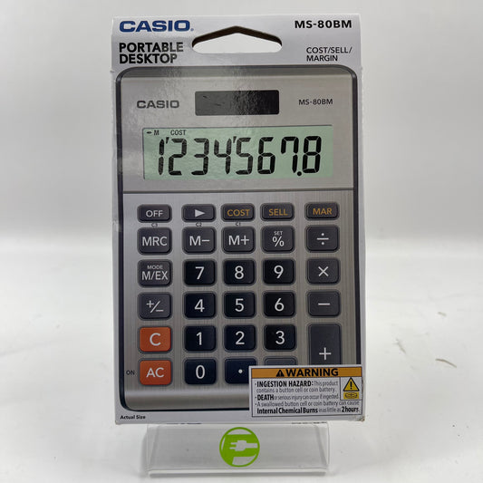 New Casio Portable Desktop Calculator MS-80BM