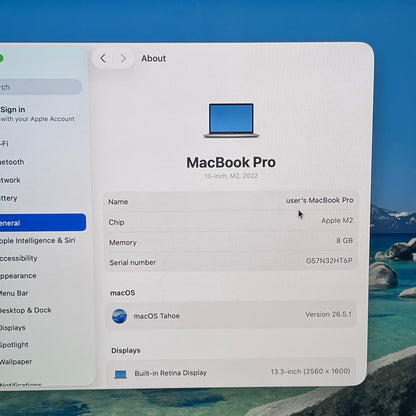 2022 Apple MacBook Pro 13.3" M2 10C GPU 3.5GHz 8GB RAM 256GB SSD A2338
