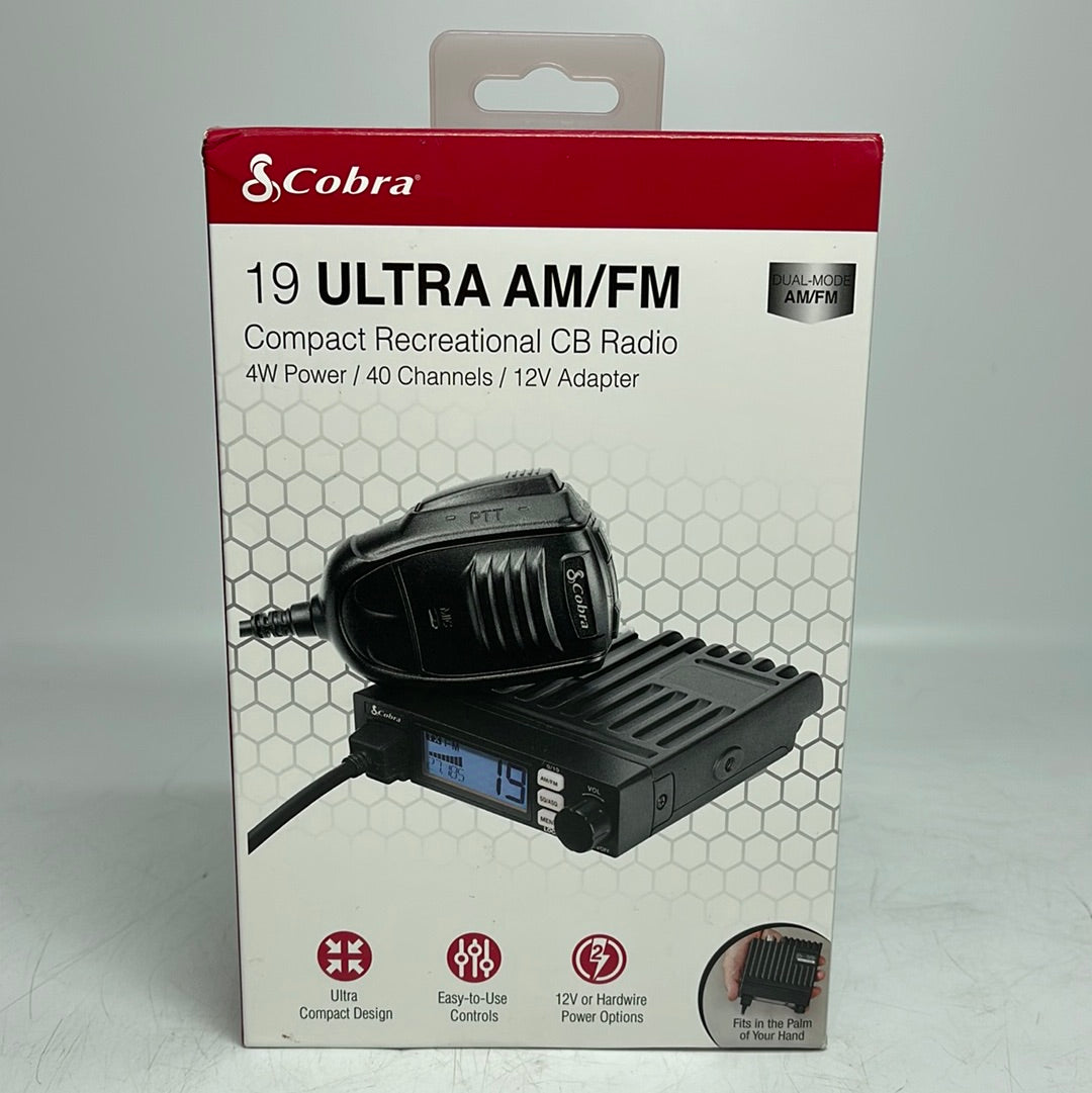 New Cobra 19 Ultra AM/FM Compact Recreational CB Radio CCBR19UL61