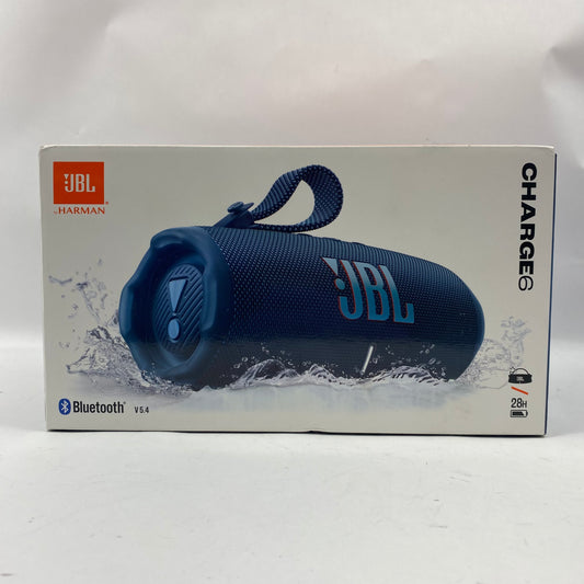 New JBL Charge 6 Portable Waterproof Bluetooth Speaker Blue JBLCHARGE6BLUAM