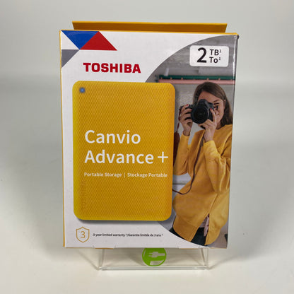 New Toshiba Portable Canvio Advance Plus 2TB External HDD DTCA20 Yellow