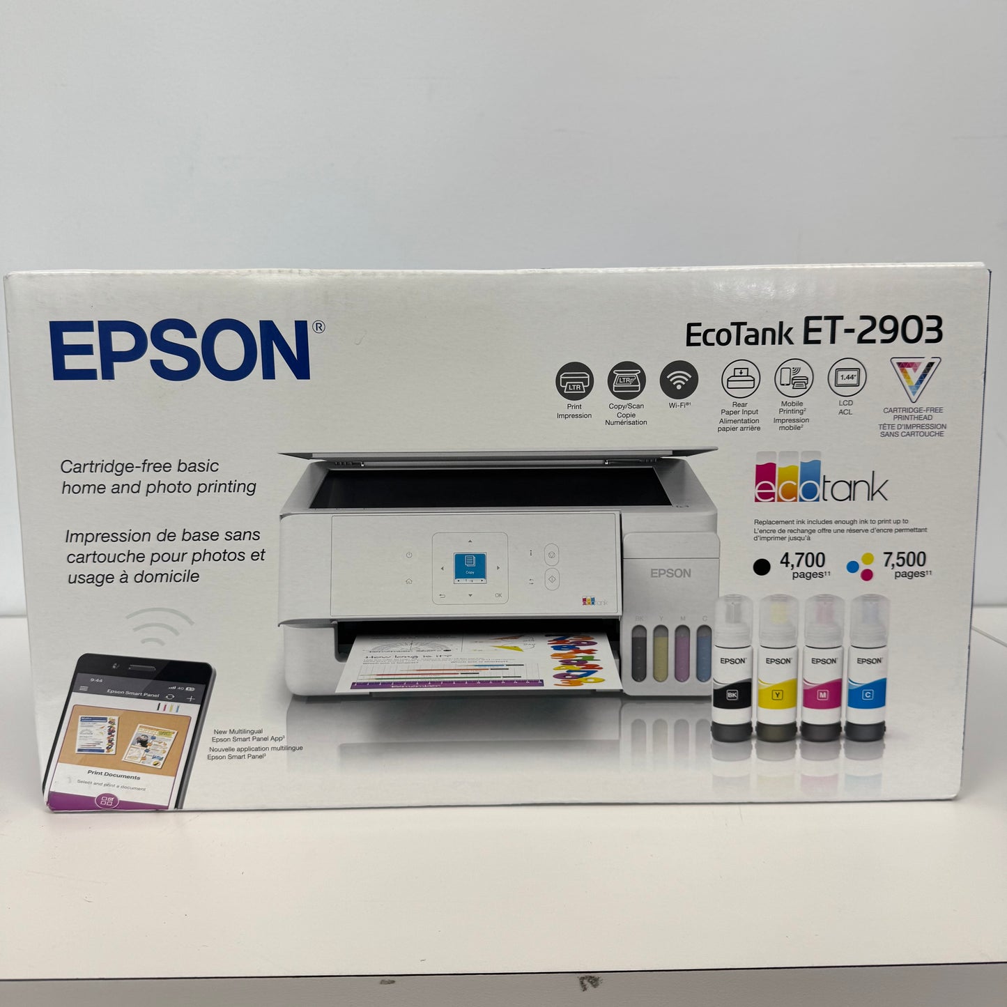New Epson EcoTank 2903 Wireless Printer ET-2903