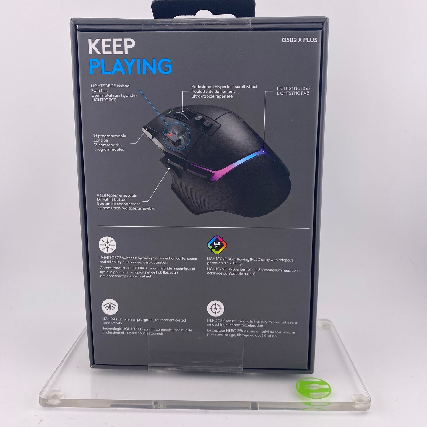 New Logitech G502 X Plus Black 910-006160 Wireless Gaming Mouse For PC and Mac