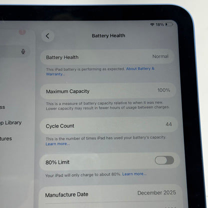WiFi Only Apple iPad 11" (A16) 128GB Blue MD4A4LL/A