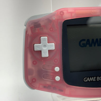 Nintendo Game Boy Advance Handheld Game Console Only AGB-001 Clear Pink Fuschia