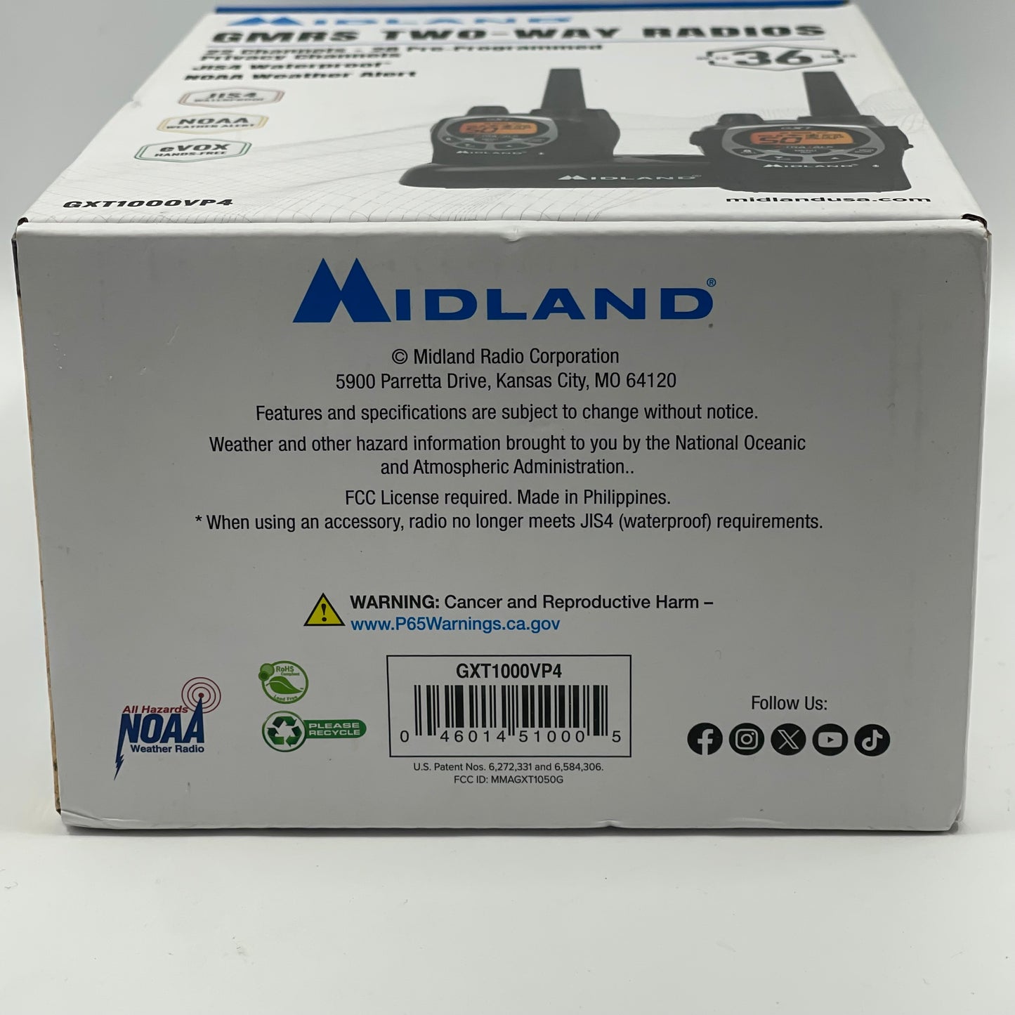 New Midland GMRS Two-Way Radios Walkie Talkie GXT1000VP4