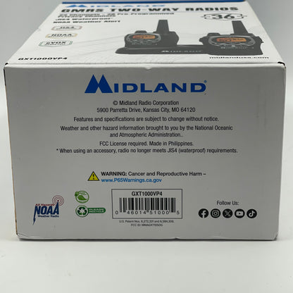 New Midland GMRS Two-Way Radios Walkie Talkie GXT1000VP4