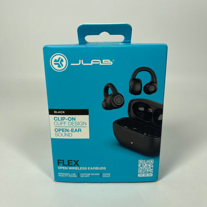 New JLab Flex Open Wireless Earbuds Black EBFLEXRBLK124