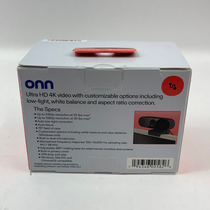 New Onn 6' 4K UHD Webcam 100162478