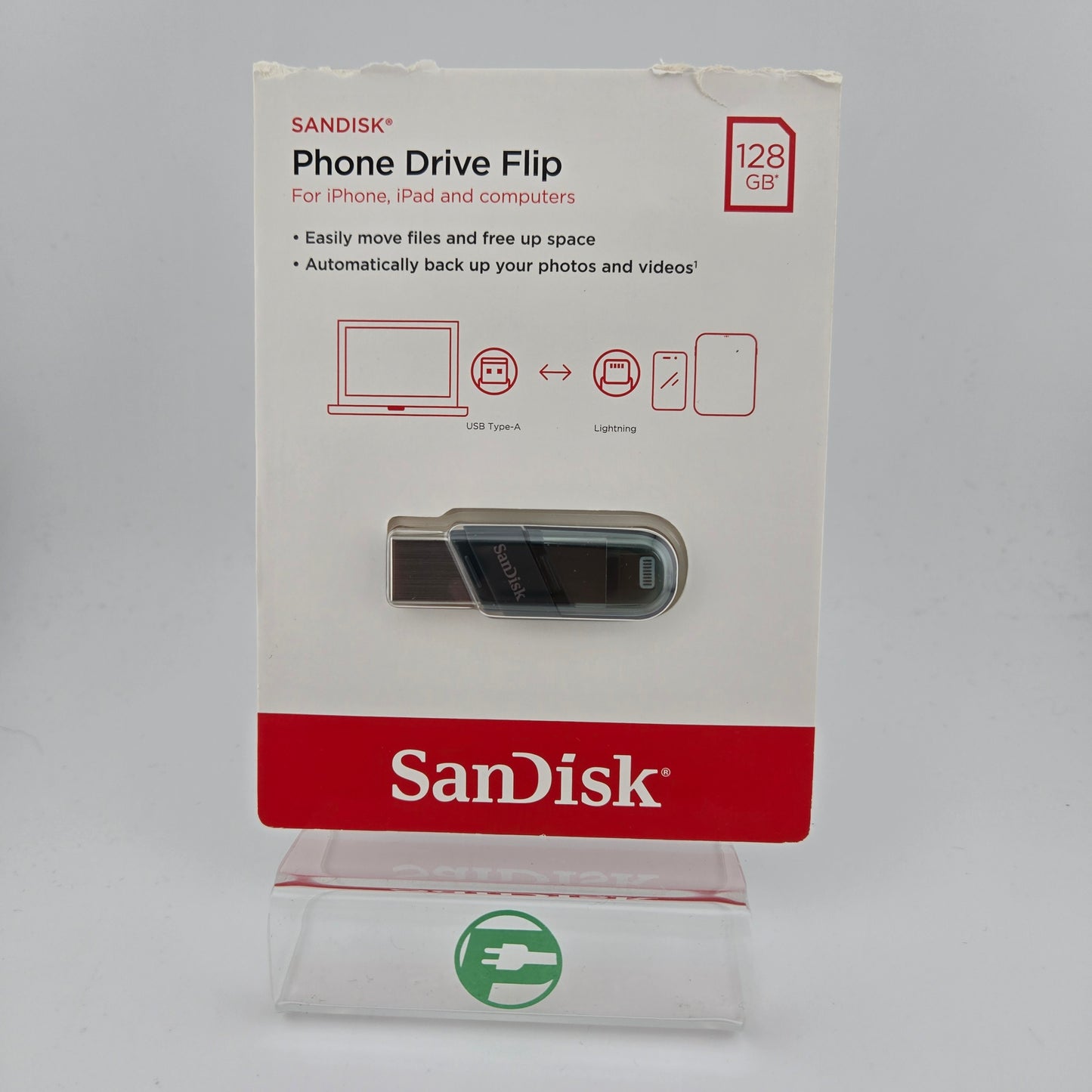 New Sandisk Phone Drive Flip 128GB Dual Lightning to USB Flash Drive