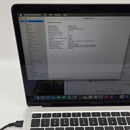 2020 Apple MacBook Air 13.3" i3 1.1GHz 16GB RAM 512GB SSD Silver A2179