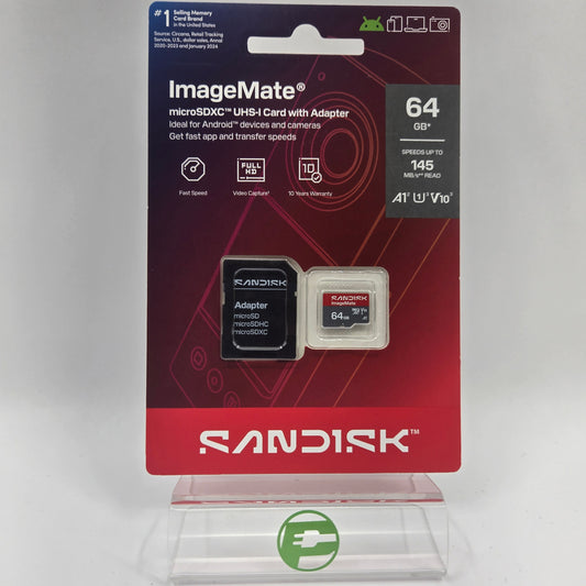 New Sandisk ImageMate 64GB Micro SDXC UHS-I Card with Adapter SDSQUVB-064G-AW6KA